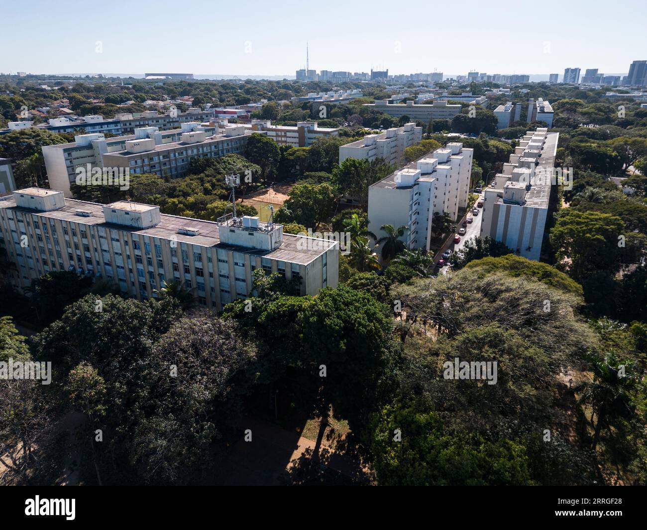 Belle vue aérienne des bâtiments résidentiels à Brasília Banque D'Images