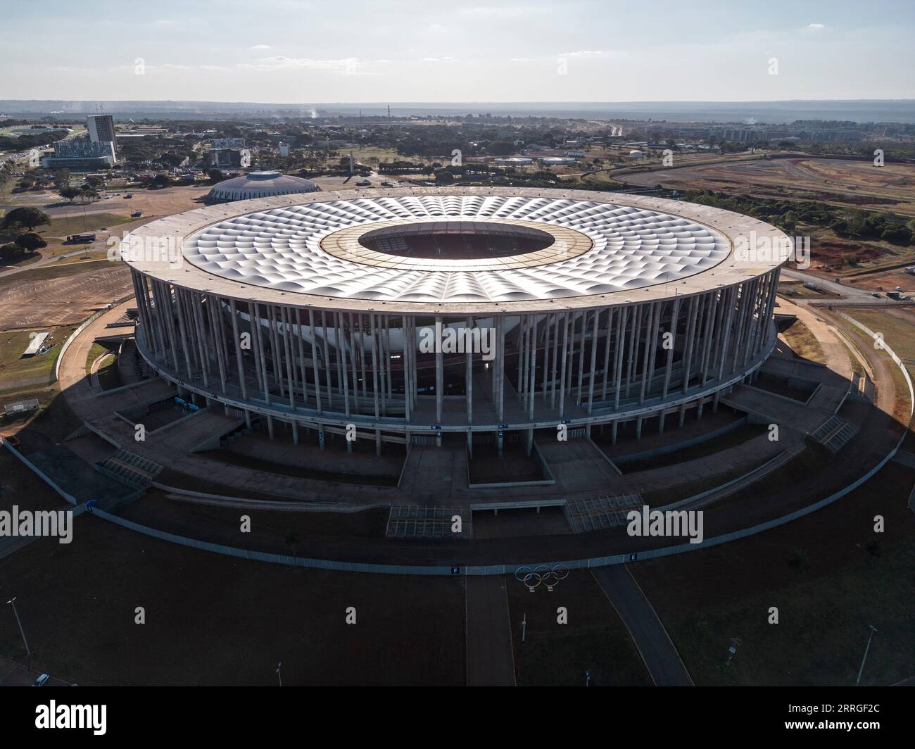 Belle vue aérienne sur le stade de football Mané Garrincha à Brasília Banque D'Images