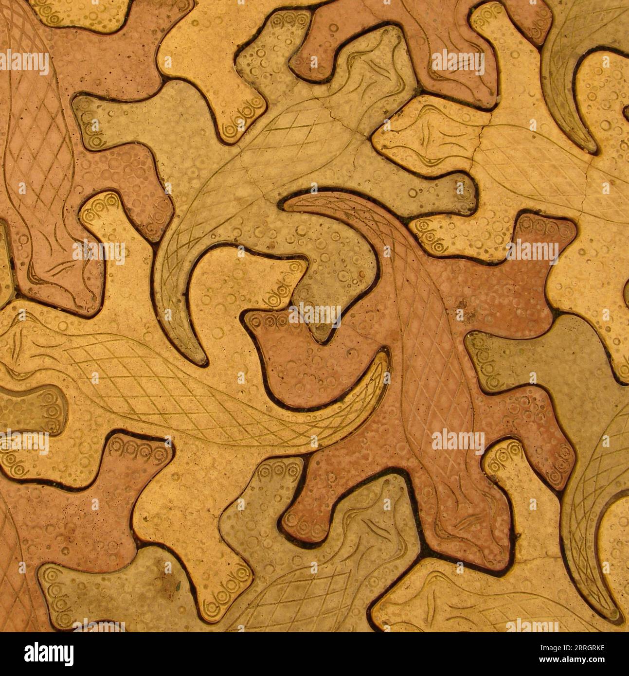 Carrelage aborigène à Kuranda, Australie. Banque D'Images