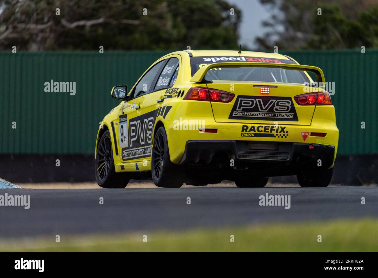 Sandown Park, Australie. 8 septembre 2023. Hadrian Morrall se transforme en virage 1 au Sandown International Motor Raceway dans sa Mitsubishi lancer aux Shannon's Speed Series. Crédit : James Forrester/Alamy Live News Banque D'Images