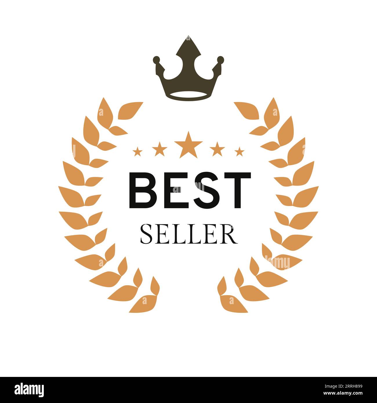 Badge BEST-seller Crown Rice stars logo Illustration de Vecteur
