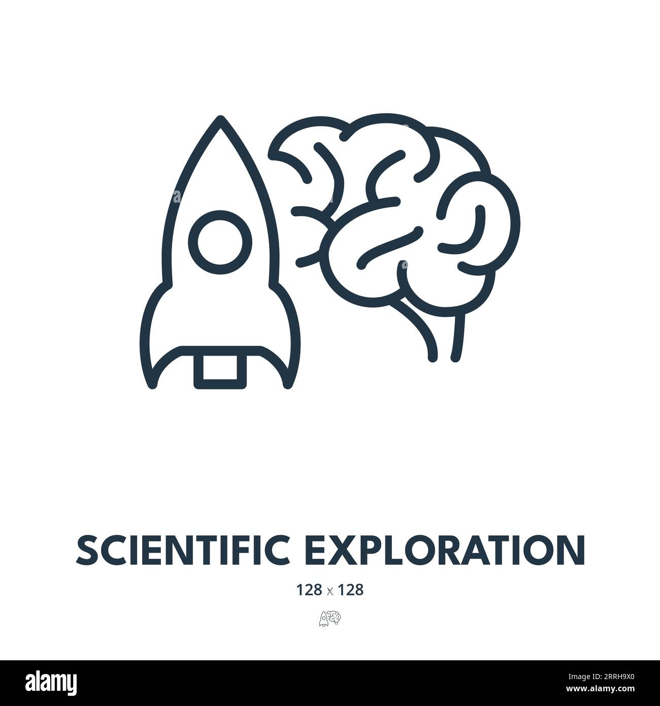 Icône exploration scientifique. Science, découverte, technologie. Contour modifiable. Icône vecteur simple Illustration de Vecteur