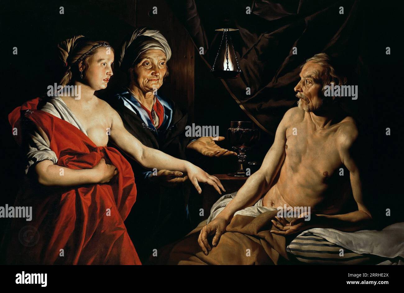 Matthias STOM (c.1600-c.1652) - Sarah dirige Abraham Hagar Banque D'Images