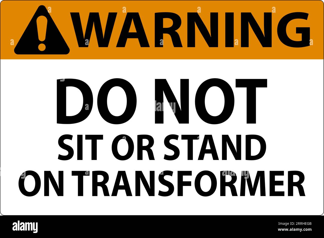 Avertissement : ne pas s'asseoir ou se tenir debout sur le transformateur Illustration de Vecteur