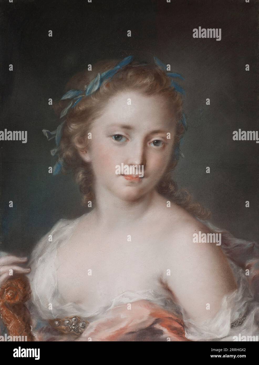 Jeune femme avec une couronne de lauriers, c18ème siècle. Banque D'Images