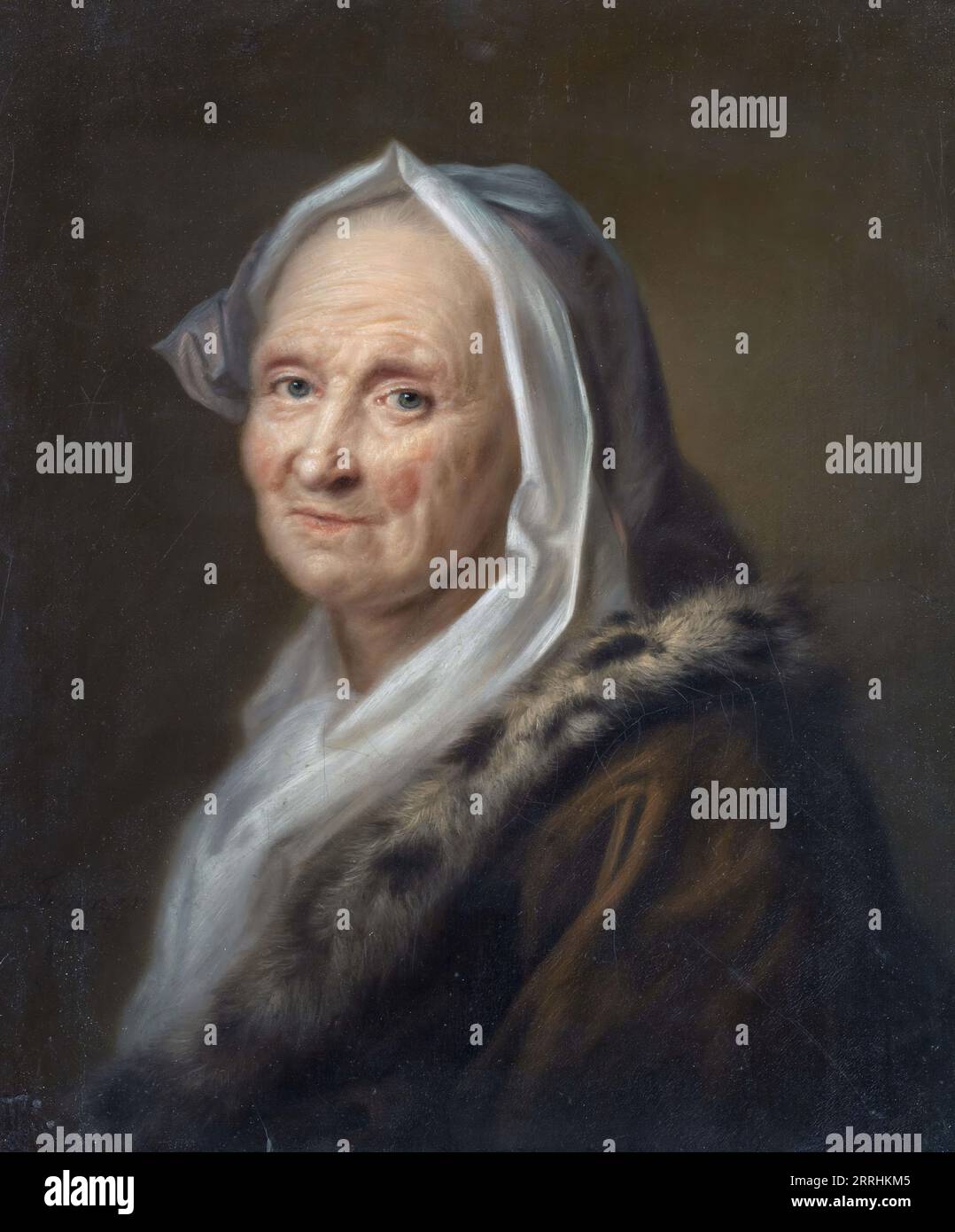 Portrait d'une vieille dame, c18ème siècle. Banque D'Images