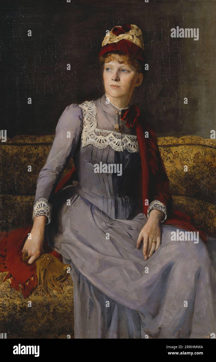 Mme Anna Flensburg, 1887. Infos complémentaires : Mina Carlson-Bredberg a peint sa sœur Anna lors d'une visite à son atelier à Paris. Banque D'Images