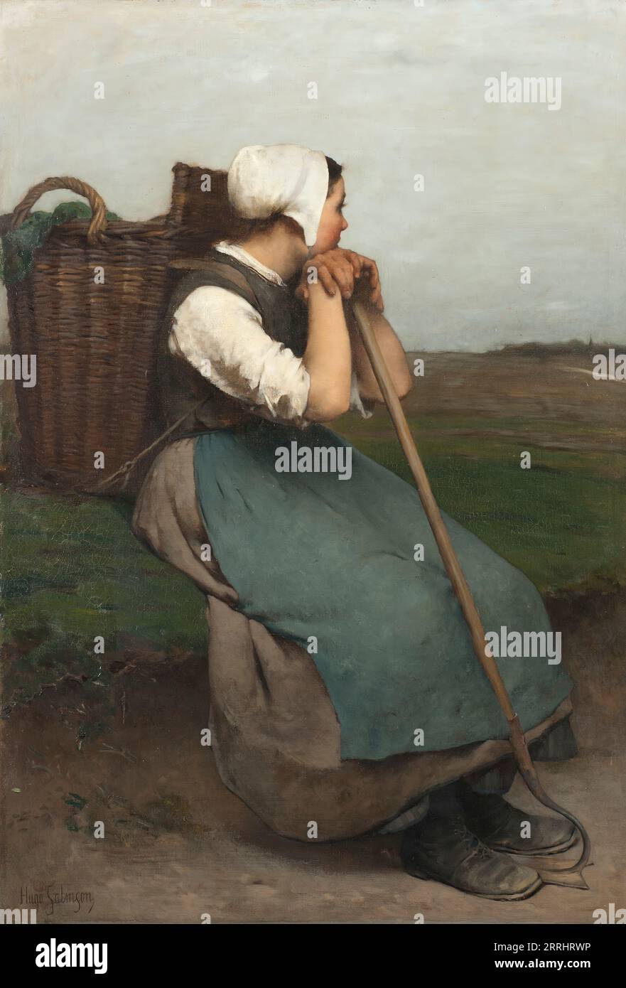 French Peasant Girl. Souvenir de Picardie, date inconnue. Banque D'Images