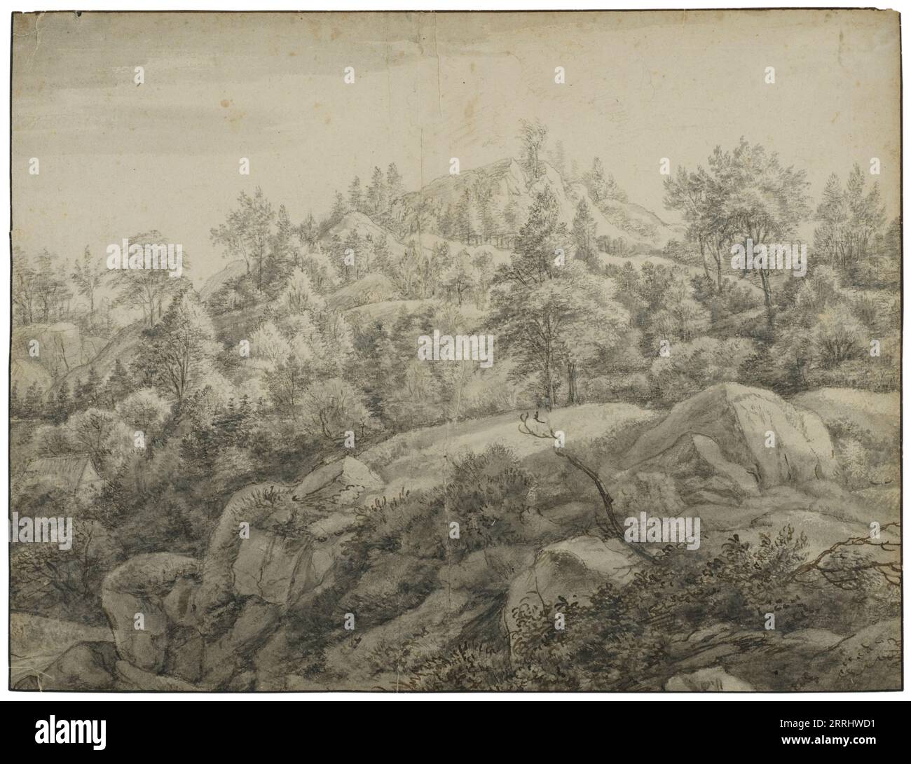 Pente de montagne avec des rochers. Banque D'Images