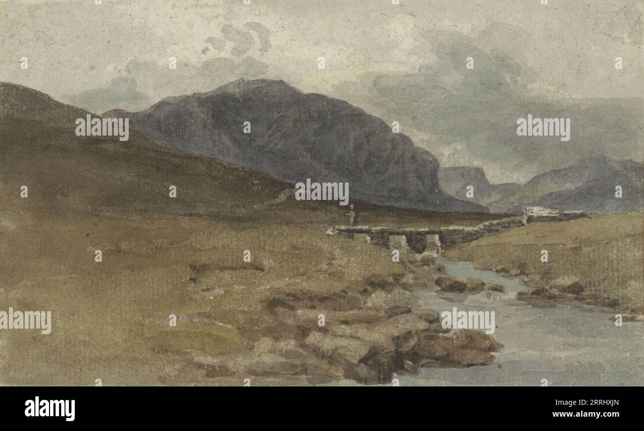 Paysage près de Llyn Ogwen, Caernarvonshire (pays de Galles), 1778-1847. Banque D'Images