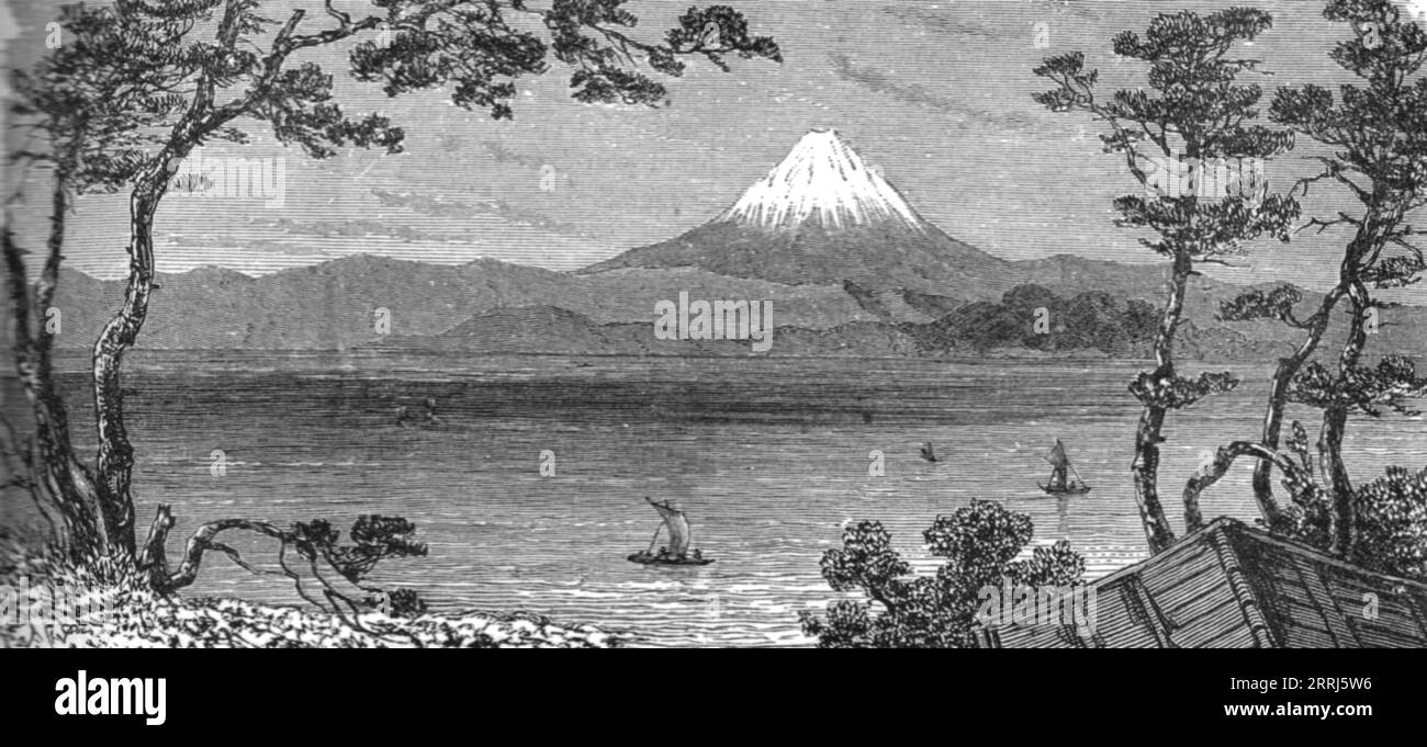 'FUSI-Yama, la montagne sacrée du Japon ; Un séjour européen au Japon', 1875. De, 'Illustrated Travelss' de H.W. Bates. [Cassell, Petter et Galpin, c1880, Londres] Banque D'Images