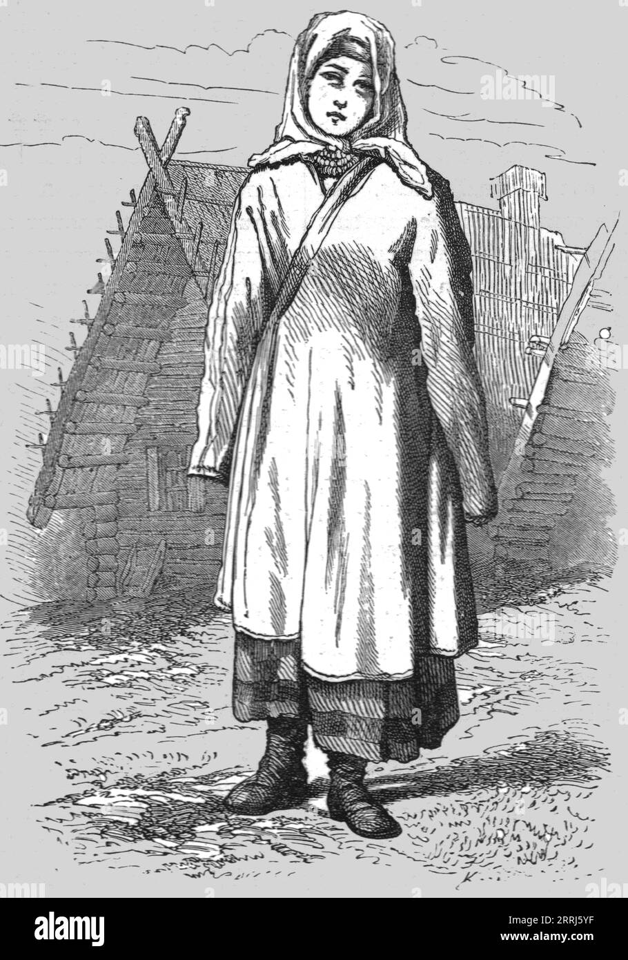 Russian Peasent Girl ; A Journey on the Volga, 1875. De, 'Illustrated Travelss' de H.W. Bates. [Cassell, Petter et Galpin, c1880, Londres] Banque D'Images