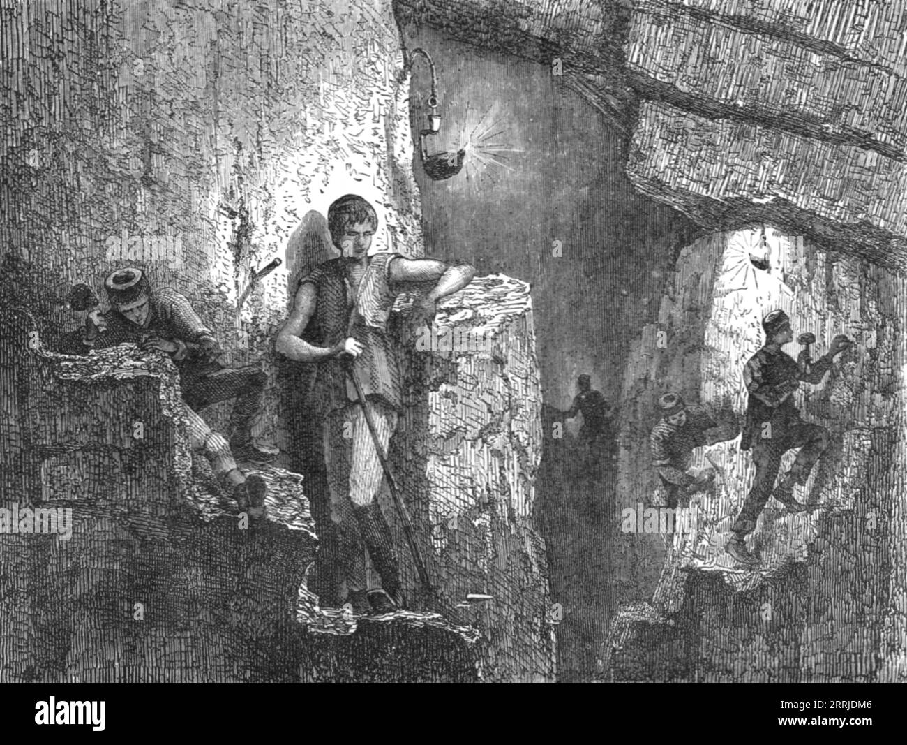 'Mineurs du Hartz ; de l'Alsace au Hartz', 1875. Extrait de 'Voyages illustrés' de H.W. Bates. [Cassell, Petter et Galpin, c1880, Londres] et Galpin. Banque D'Images