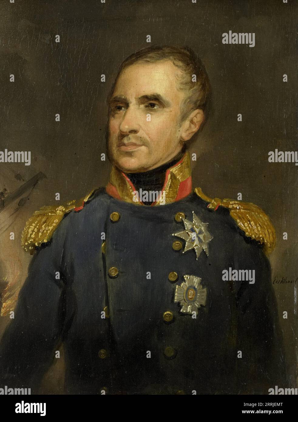 Jonkheer Theodorus Frederik van Capellen (1762-1824), vice-amiral et commandant de l'escadron néerlandais au large d'Alger, 1816, 1835. Banque D'Images