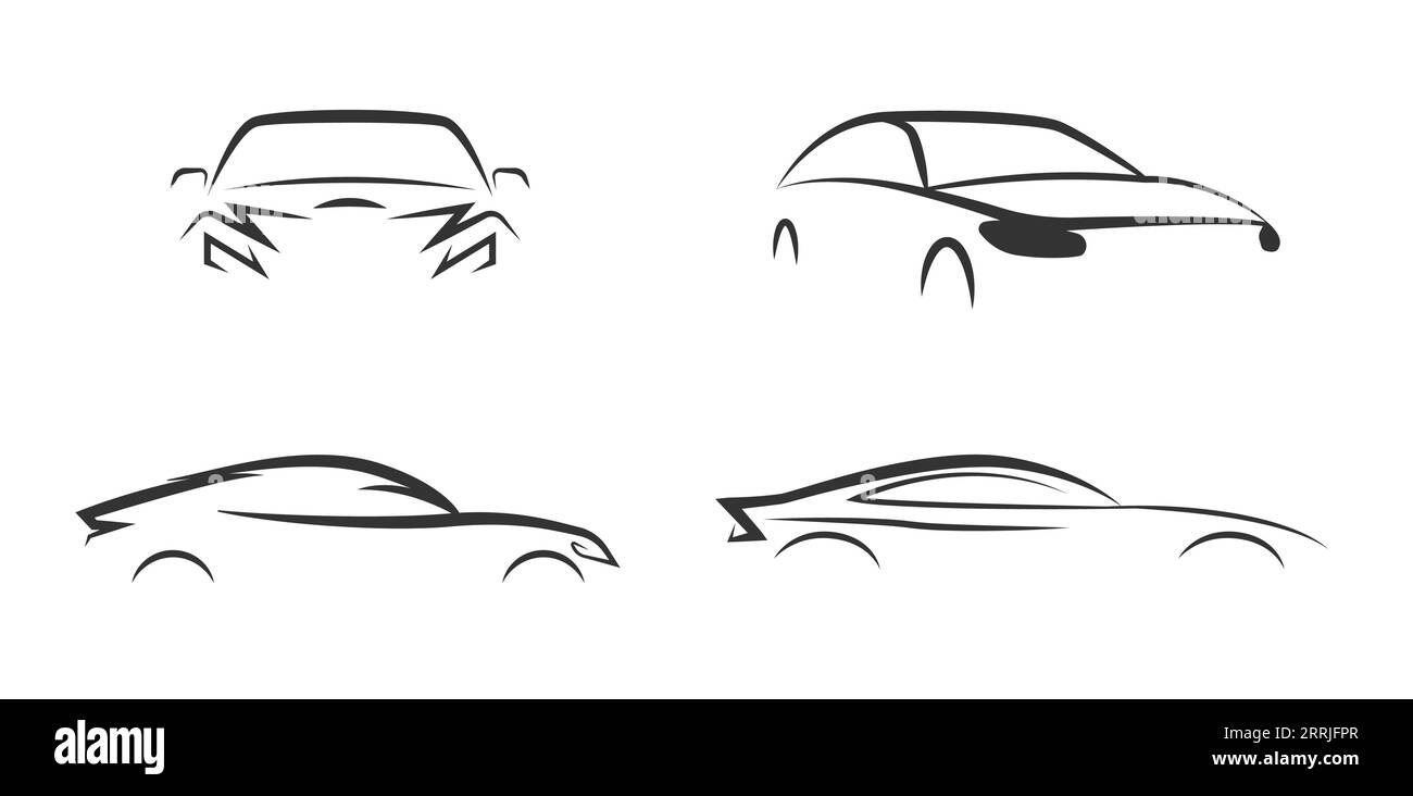 Ensemble d'icônes de logo de véhicule automobile de voiture Illustration de Vecteur