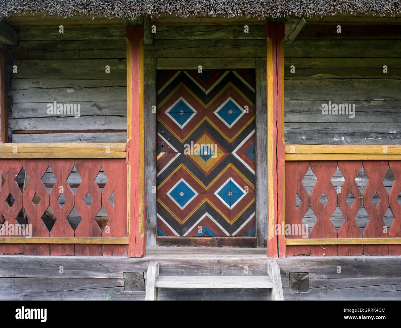 Entrée à la vieille ferme en Lettonie Musée en plein air Riga au lac Jugla Banque D'Images