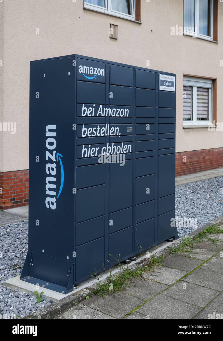 Bottrop, Nordrhein-Westfalen, Allemagne - Amazon, Amazon Locker, Amazon Hub, Packstation, Paketstation, Pickup Station pour les colis Amazon. Banque D'Images
