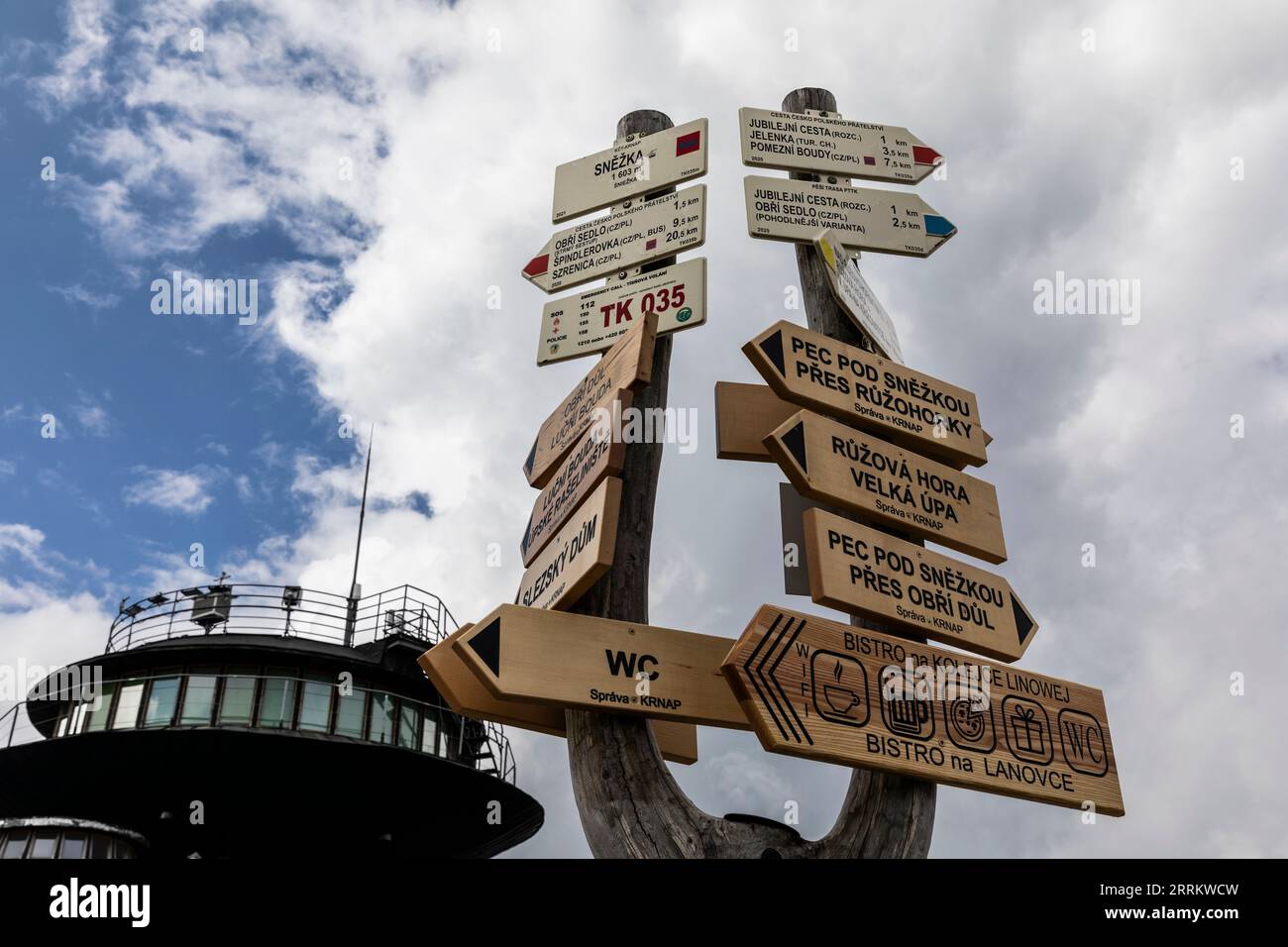 Europe, Pologne, Basse Silésie, montagnes géantes, Sniezka / Schneekoppe Banque D'Images