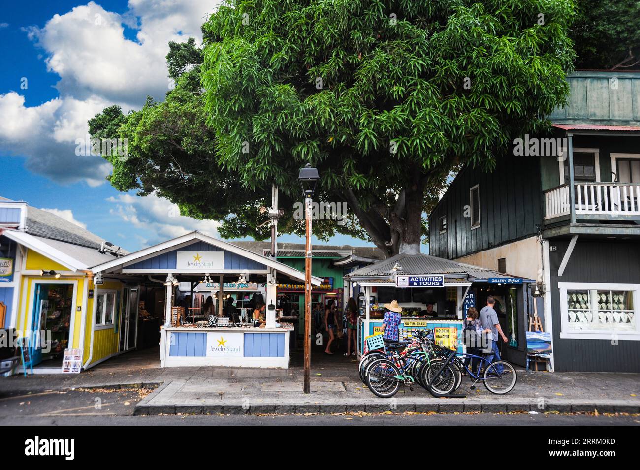 Les marchés en plein air de Front Street de Lahaina. Banque D'Images