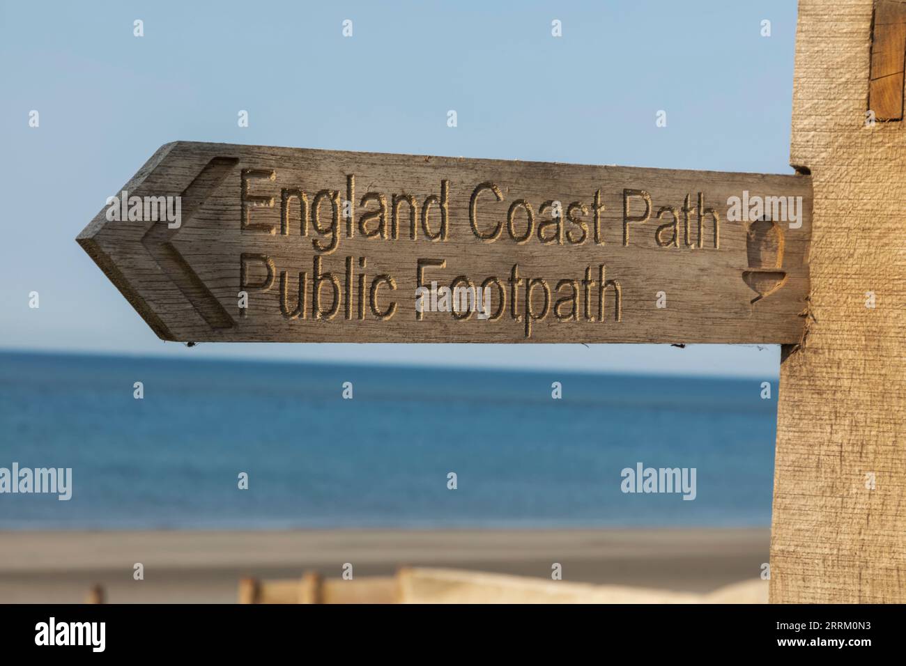 Angleterre, Sussex, West Sussex, Selsey, Selsey Bill, Panneau England Coast Path public Footpath Banque D'Images