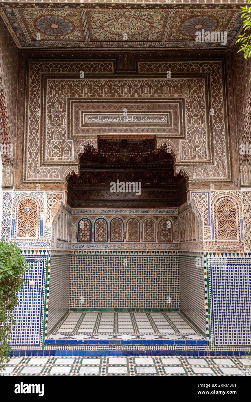 Marrakech, Maroc, ancien palais oriental de la Bahia dans la médina de Marrakech, Maroc Banque D'Images