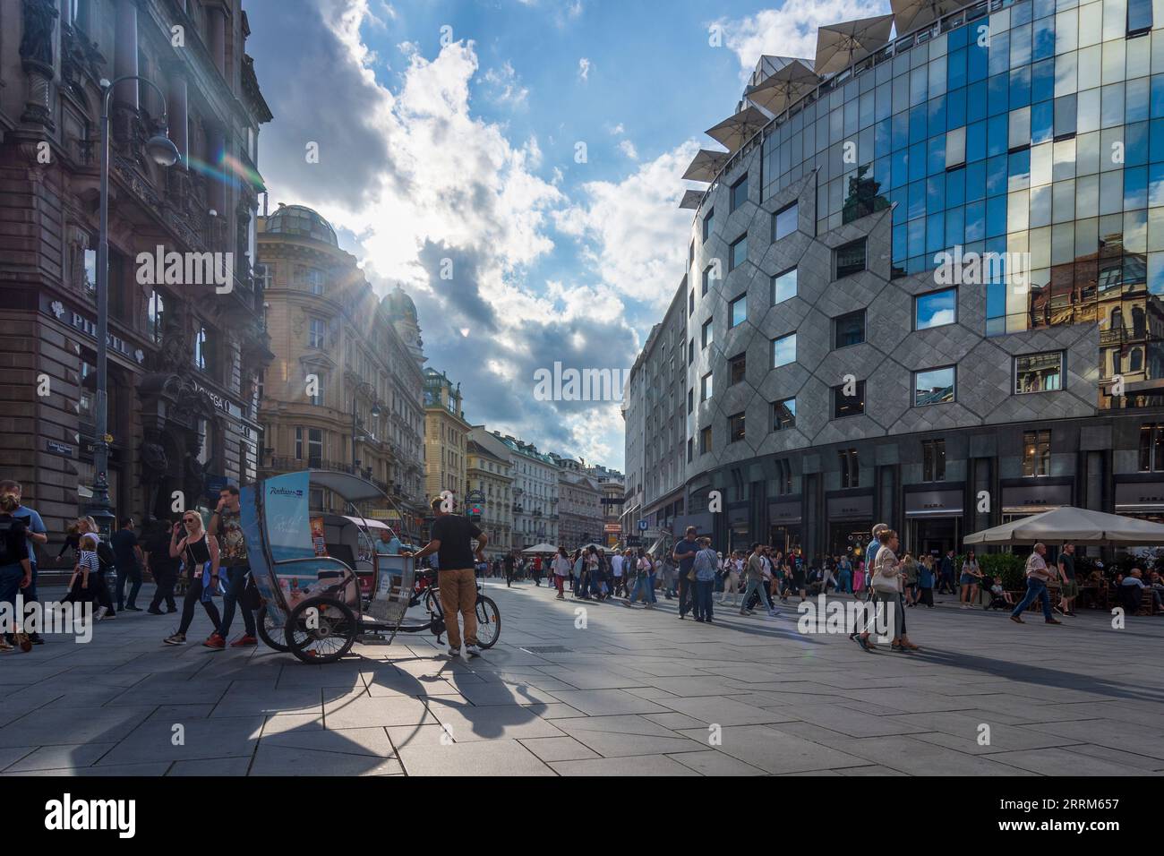 Vienne, rue Graben, place stock-im-Eisen-Platz, Haas-Haus en 01. Quartier Vieille ville, Vienne, Autriche Banque D'Images