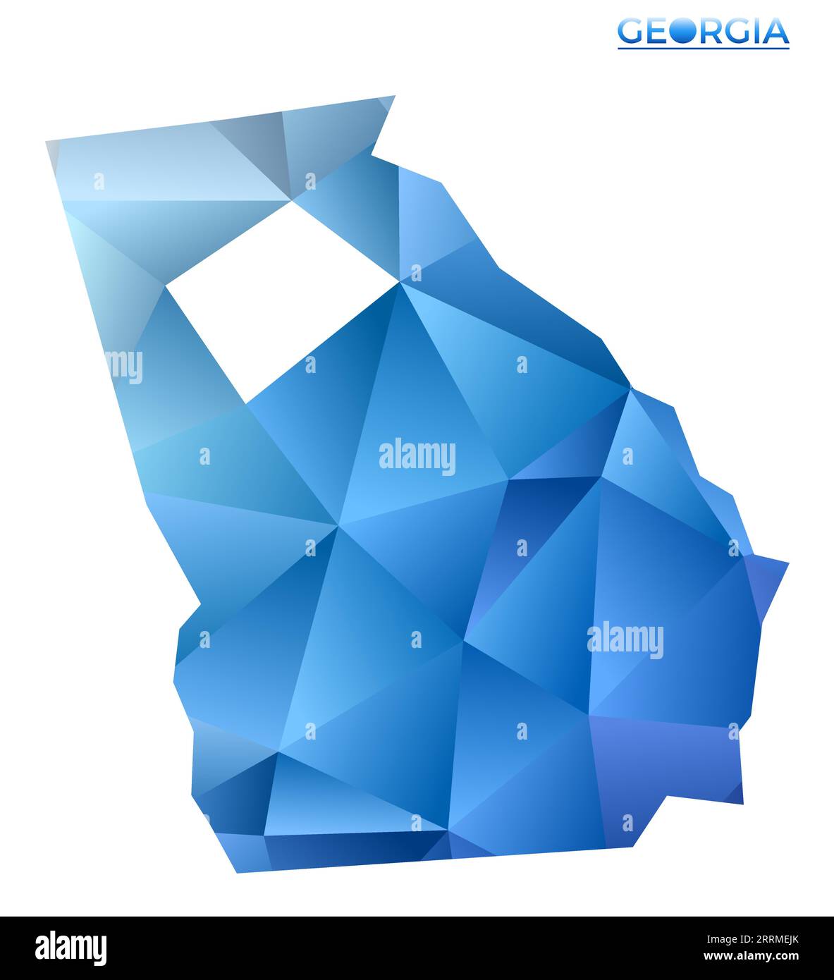 Carte de Géorgie polygonale vectorielle. États américains géométriques éclatants dans un style poly bas. Illustration cool pour vos infographies. Illustration de Vecteur