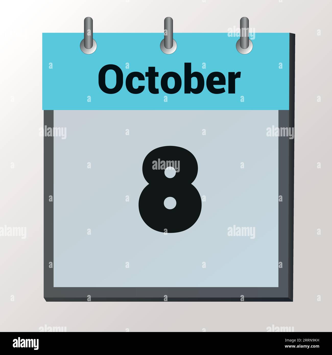 Jour sur le calendrier, format image vectorielle, octobre 8 Illustration de Vecteur
