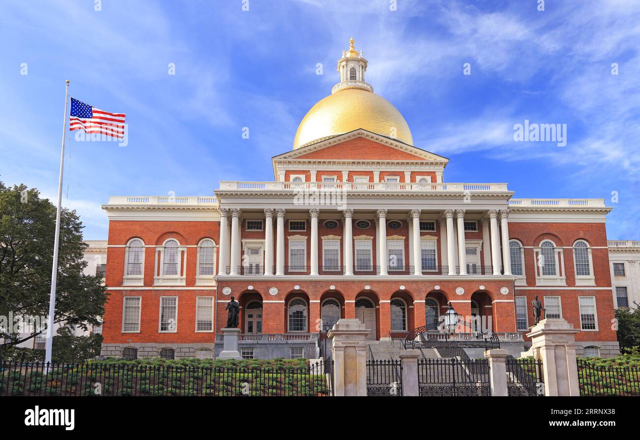 Massachusetts State House, Boston, Beacon Hill, Massachusetts, États-Unis Banque D'Images