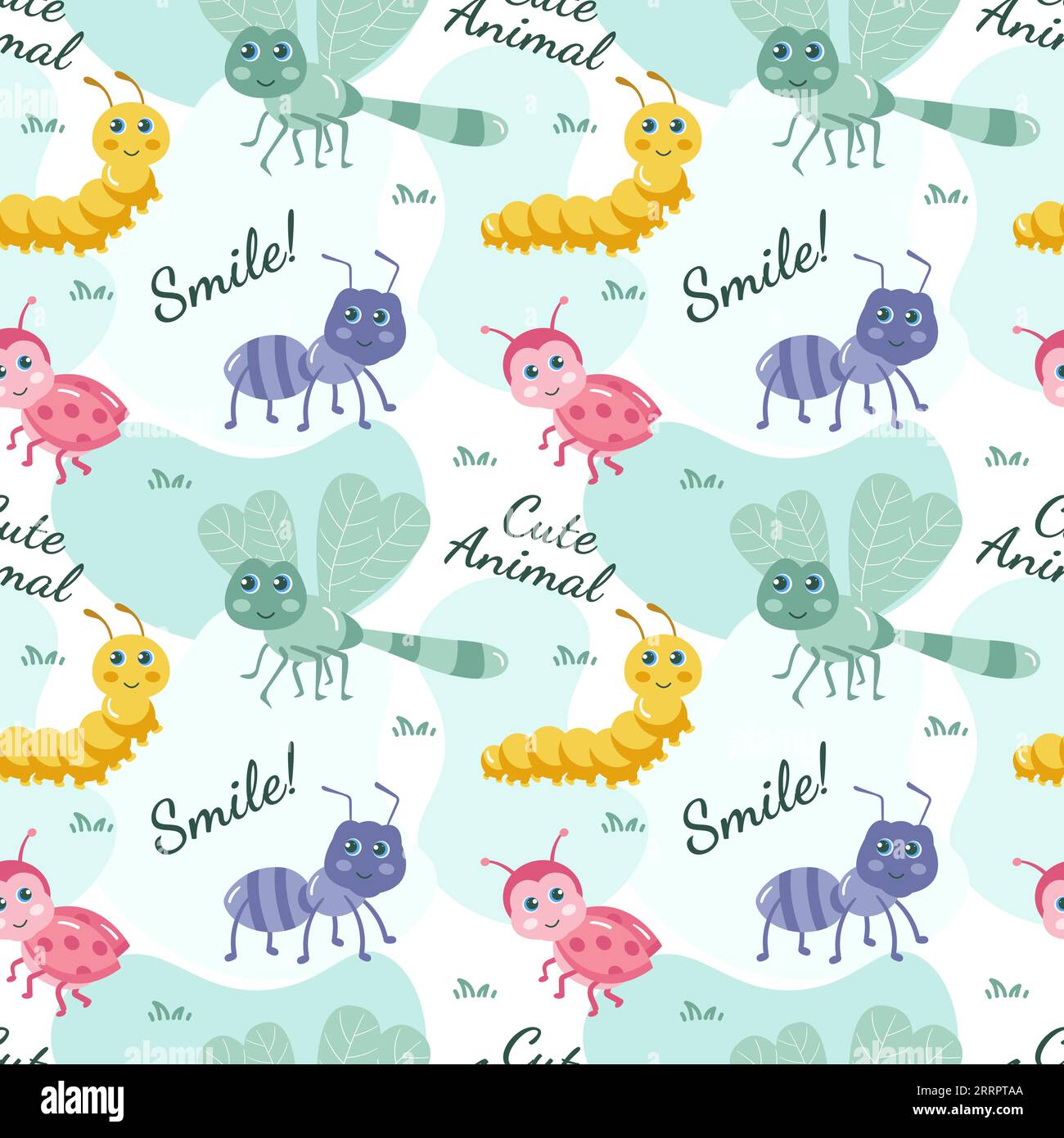 Sourire Seamless Pattern Design Illustration avec caractère souriant et visage de bonheur dans le modèle dessin animé plat à la main Illustration de Vecteur