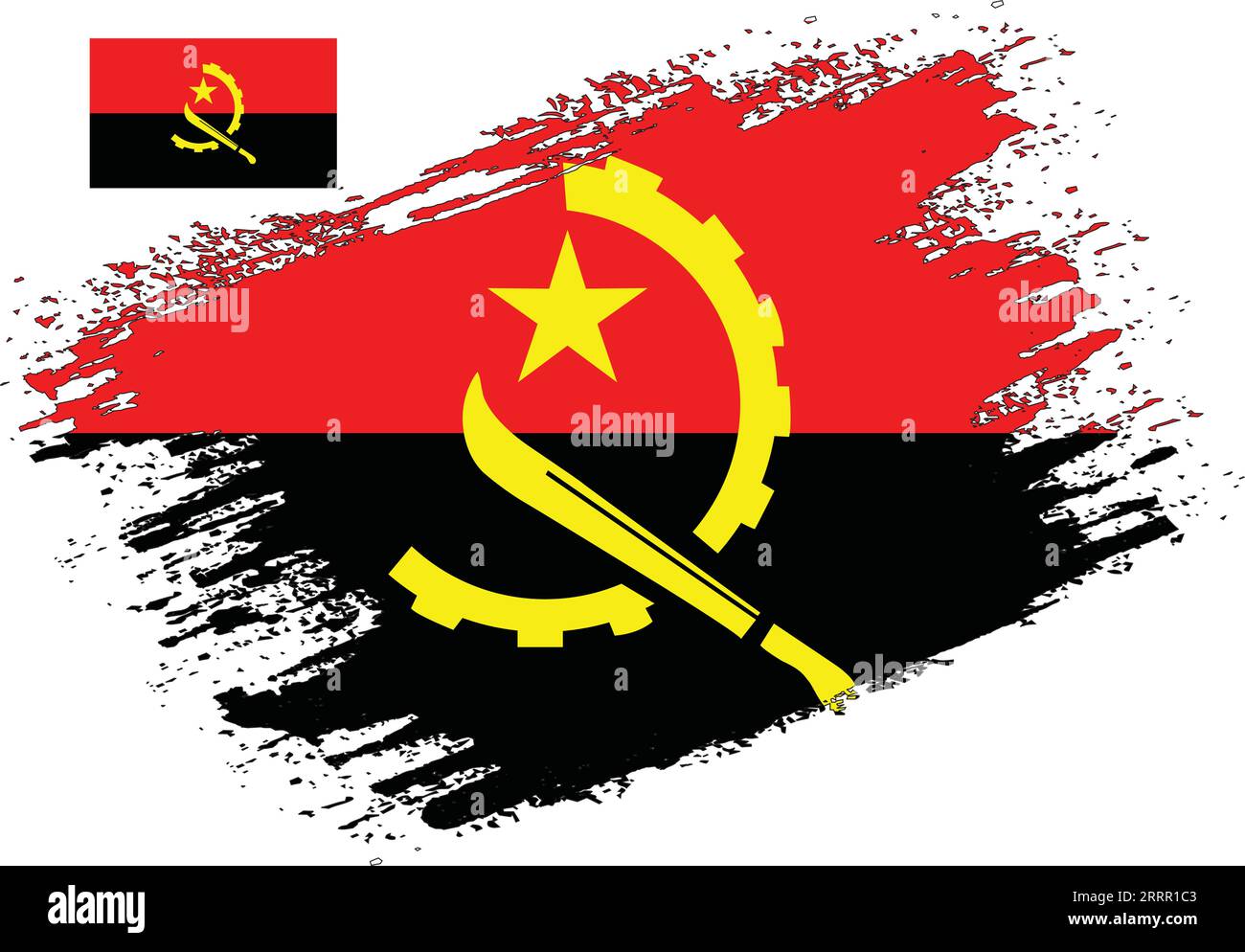 Brush Design Angola Flag Vector Illustration de Vecteur