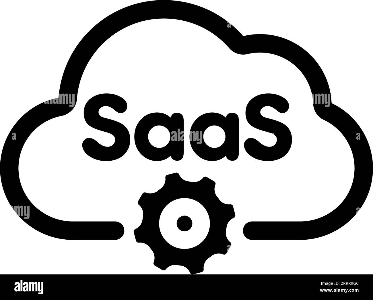 Illustration de l'icône vectorielle SaaS ( service cloud ) Illustration de Vecteur