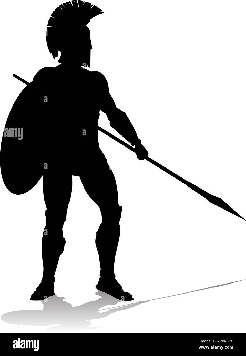 Spartan Silhouette Gladiator Trojan guerrier grec Illustration de Vecteur