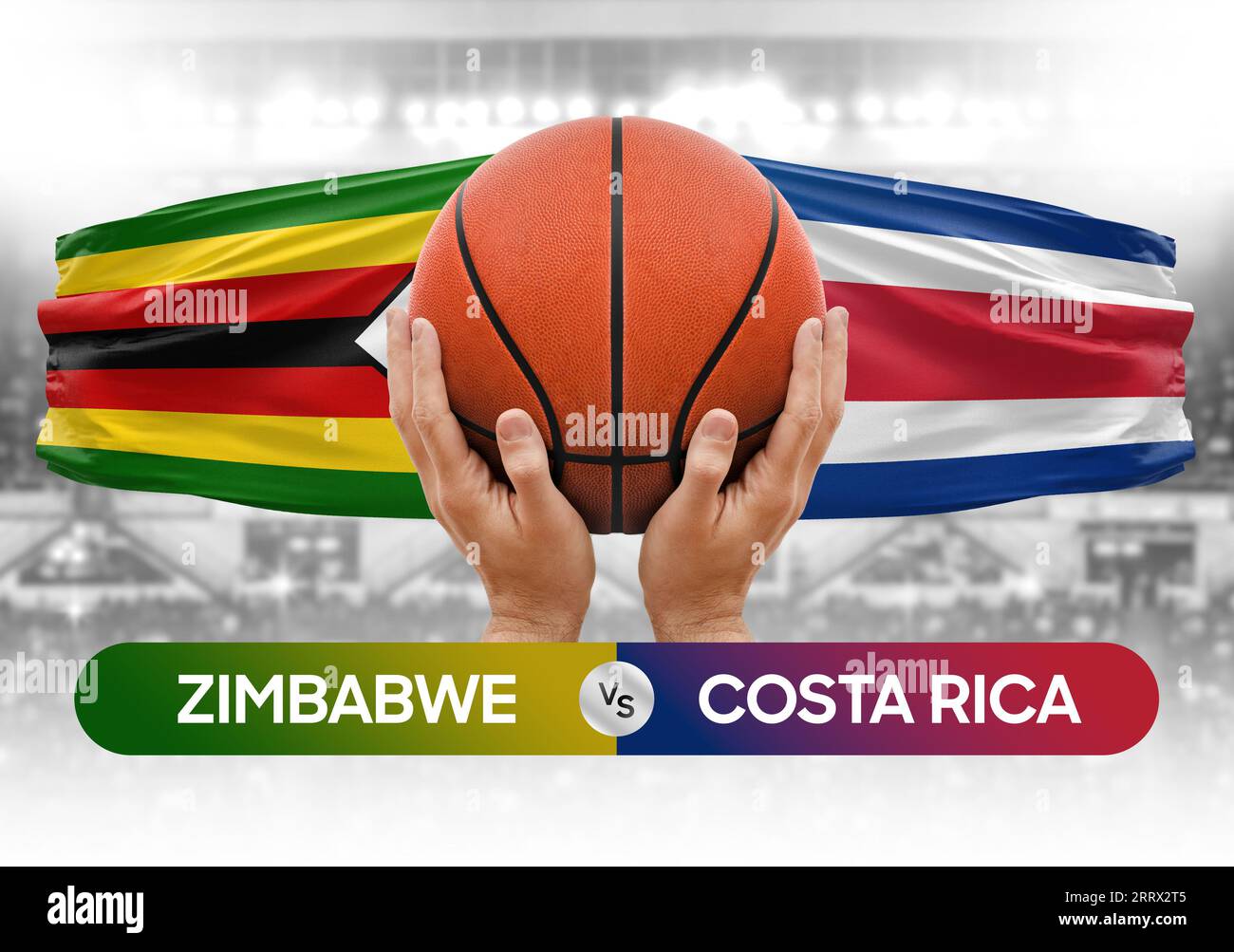 Zimbabwe vs Costa Rica équipe nationale de basket-ball match compétition Cup image conceptuelle Banque D'Images