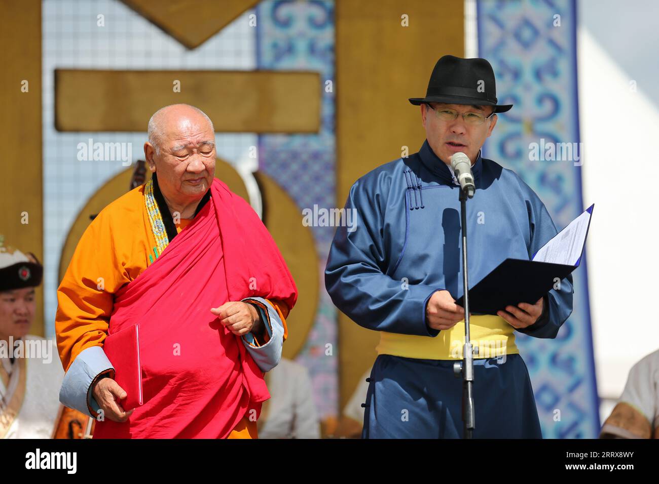 Ulaanbaatar, Mongolie, 5 août 2023. Ouverture du festival Danshig Naadam Khuree Tsam. Crédit : L.Enkh-Orgil Banque D'Images