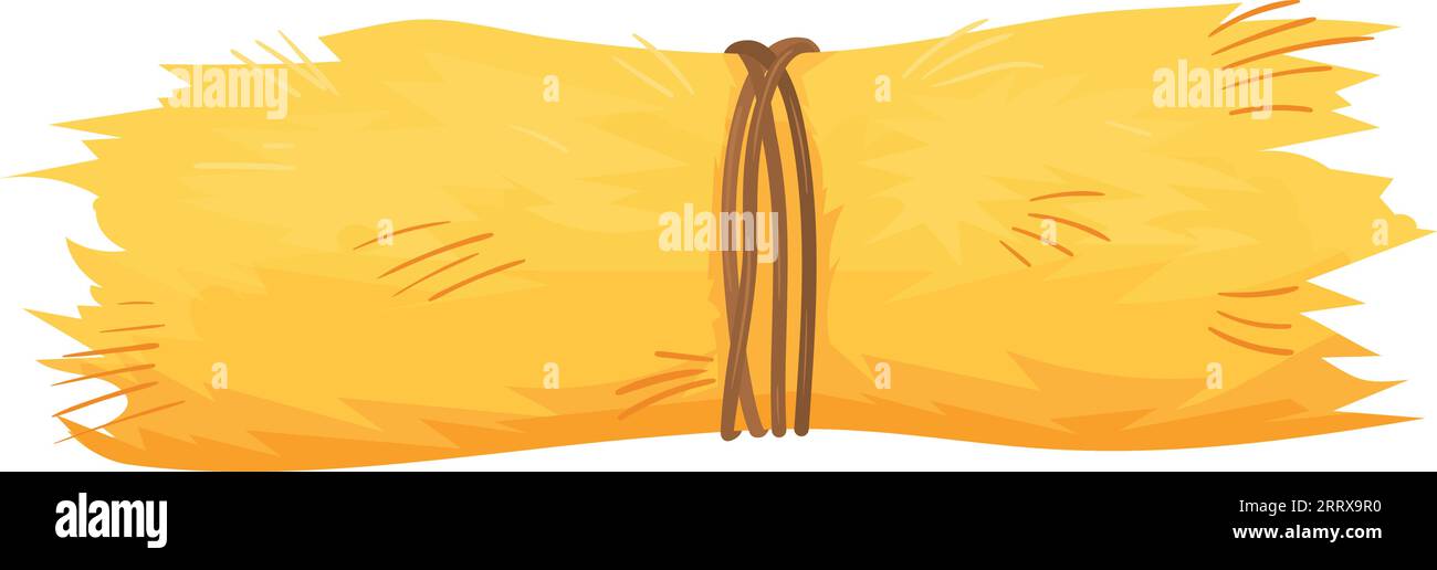 Icône de dessin animé de paquet de foin. Symbole de récolte de ferme isolé sur fond blanc Illustration de Vecteur