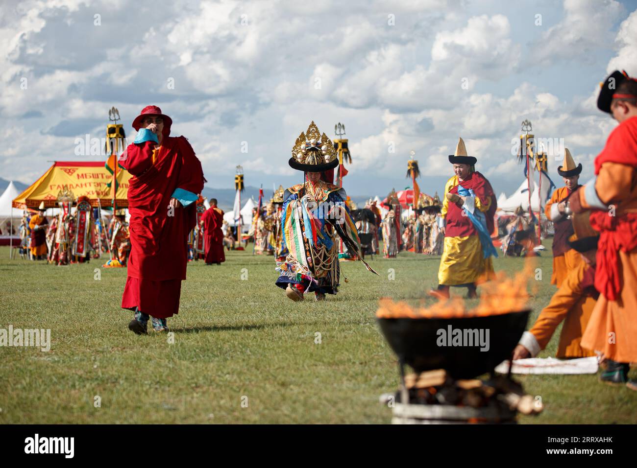 Ulaanbaatar, Mongolie, 5 août 2023. Festival Danshig Naadam Khuree Tsam. Crédit : L.Enkh-Orgil Banque D'Images