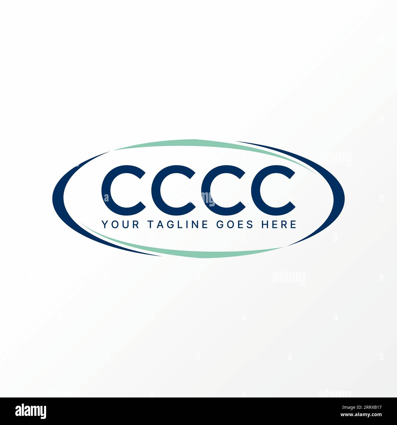 Logo design concept graphique créatif abstrait premium vecteur stock signe ellipse coupe Swoosh emblème. Lié à l'élément d'icône de badge de cadre autour Illustration de Vecteur