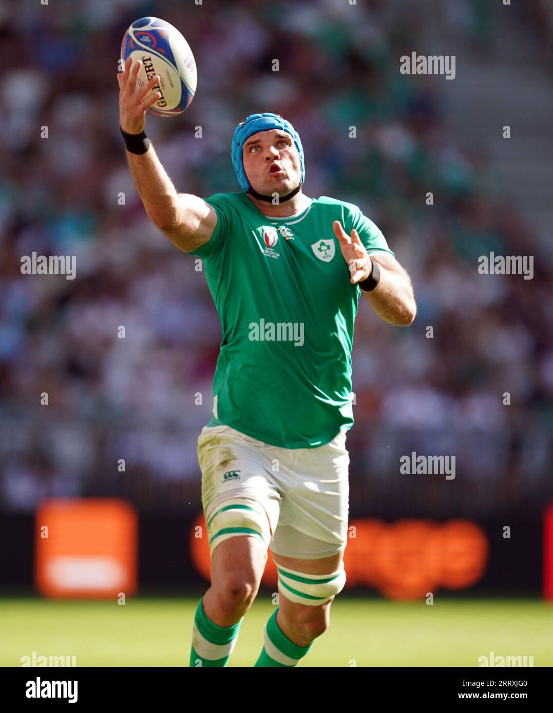 L'Irlandais Tadhg Beirne lors du match de la coupe du monde de rugby dans la poule B au Stade de Bordeaux. Date de la photo : Samedi 9 septembre 2023. Banque D'Images