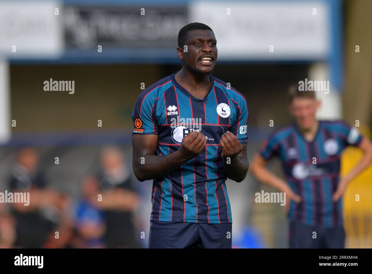 Samedi Oxford, Royaume-Uni. 9 septembre 2023. Josh Umerah de Hartlepool United lors du match de Vanarama National League entre Oxford City et Hartlepool United au Marsh Lane, Marston, le samedi 9 septembre 2023. (Photo : Scott Llewellyn | MI News) crédit : MI News & Sport / Alamy Live News Banque D'Images