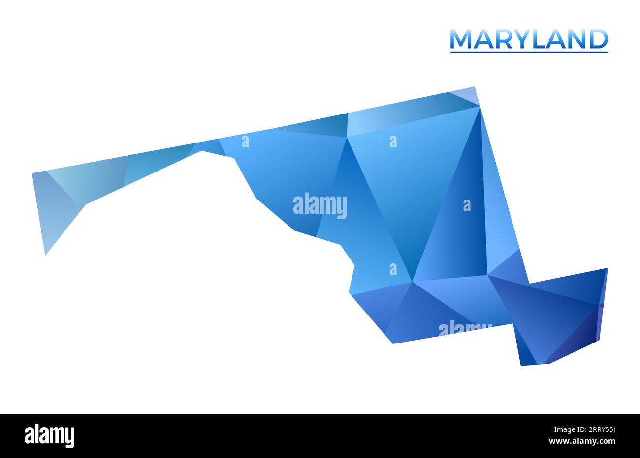 Carte vectorielle polygonale du Maryland. État géométrique éclatant des États-Unis dans un style poly bas. Illustration vibrante pour vos infographies. Illustration de Vecteur