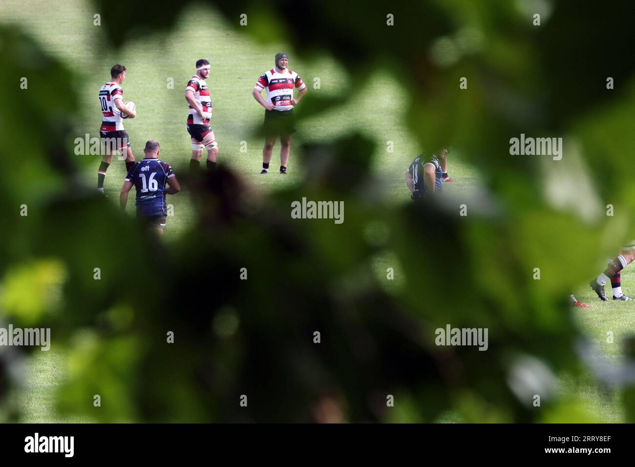 Pontypool, Royaume-Uni. 09 septembre 2023. Vue générale lors du Pontypool RFC (en rouge/blanc) v Swansea RFC, WRU Premiership Match au Pontypool Park à Pontypool, Galles du Sud, le samedi 9 septembre 2023. Les Pontypool RFC jouent en Premiership de la WRU cette année après la promotion de la saison dernière. Le célèbre Pontypool Park Ground a été utilisé comme l'un des sites de la coupe du monde de rugby 1991. Photo par Andrew Orchard/Andrew Orchard photographie sportive/Alamy Live News crédit : Andrew Orchard photographie sportive/Alamy Live News Banque D'Images