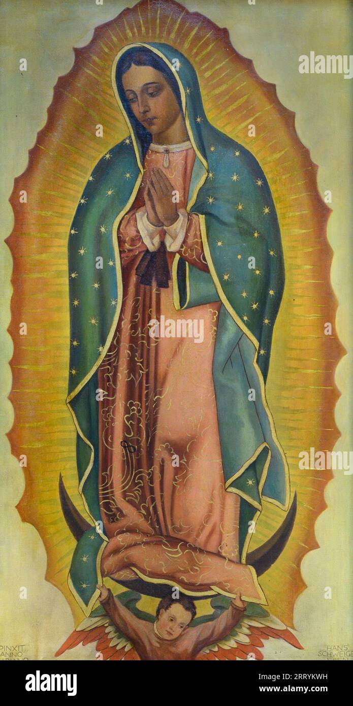 Une copie de notre-Dame de Guadalupe. Église votive (Votivkirche), Vienne, Autriche. Banque D'Images