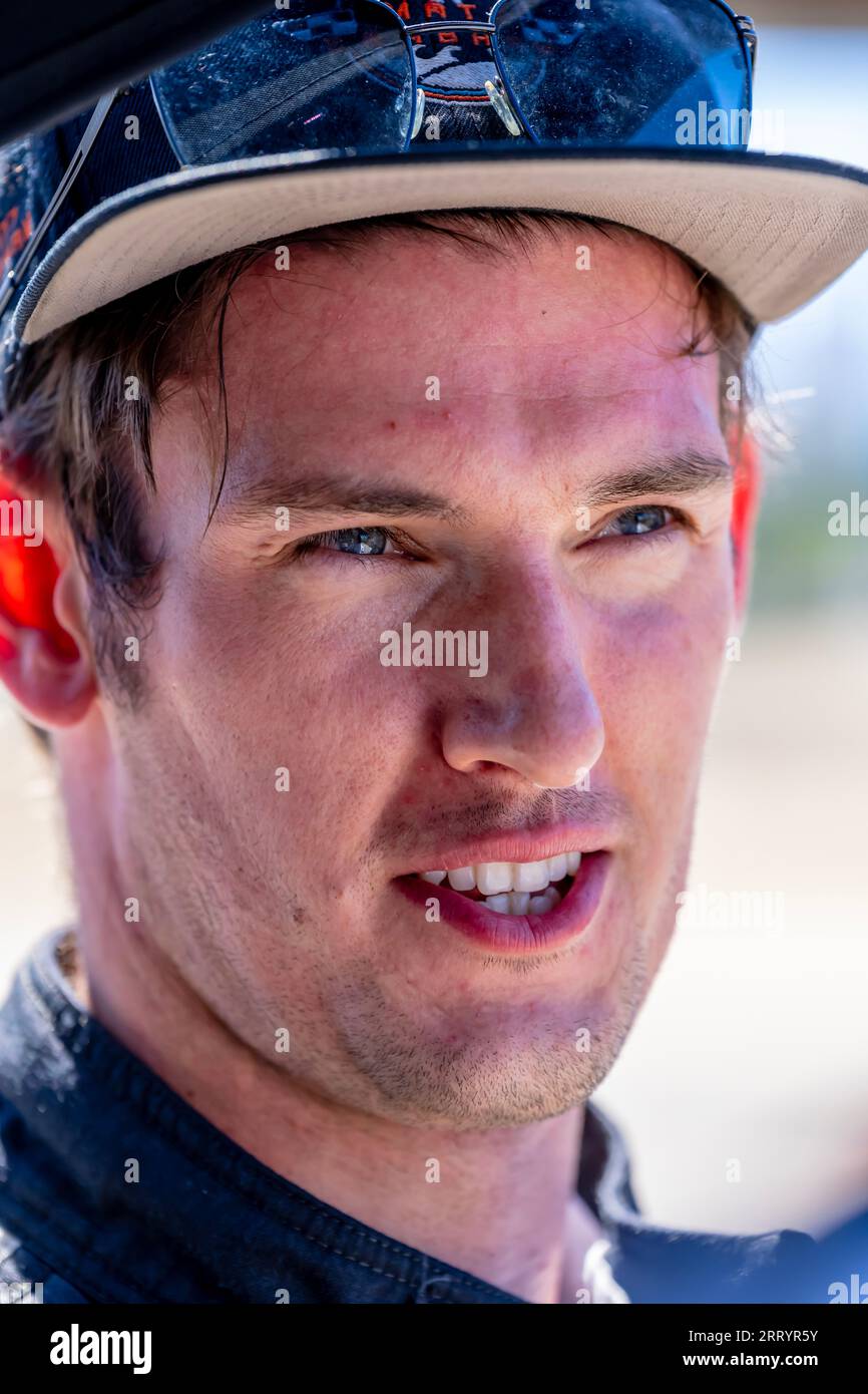 Monterey, Californie, États-Unis. 8 septembre 2023. MATT BRABHAM (76), pilote de la série INDYCAR NXT by Firestone, d'Indianapolis, Indiana, se prépare à s'entraîner pour le Grand Prix Firestone de Monterey au WeatherTech Raceway Laguna Seca à Monterey CA. (Image de crédit : © Walter G Arce SR Grindstone Medi/ASP) USAGE ÉDITORIAL SEULEMENT! Non destiné à UN USAGE commercial ! Banque D'Images