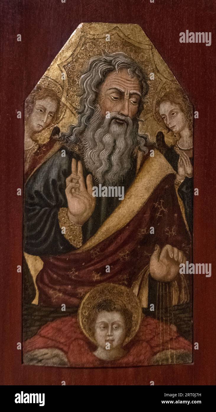 Giovanni Di Paolo : Dieu le Père et trois anges (15e siècle) Banque D'Images