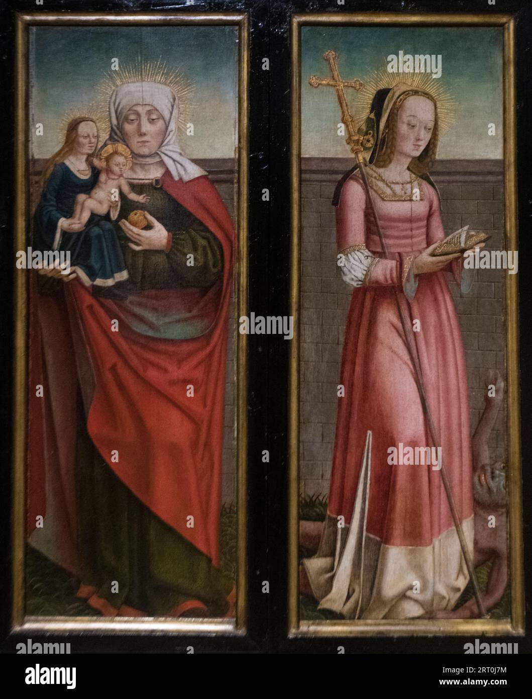 Auteur inconnu. Allemagne 16e siècle - diptyque de Sainte Anne et Sainte femelle inconnue Banque D'Images