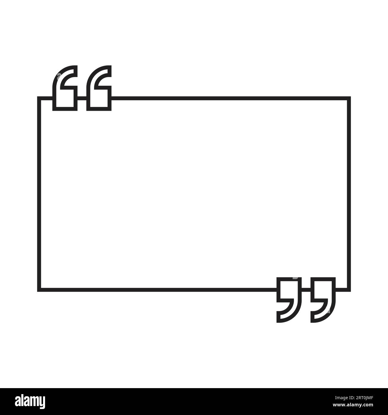 Icône de forme rectangulaire vide pour citation de texte Illustration de Vecteur