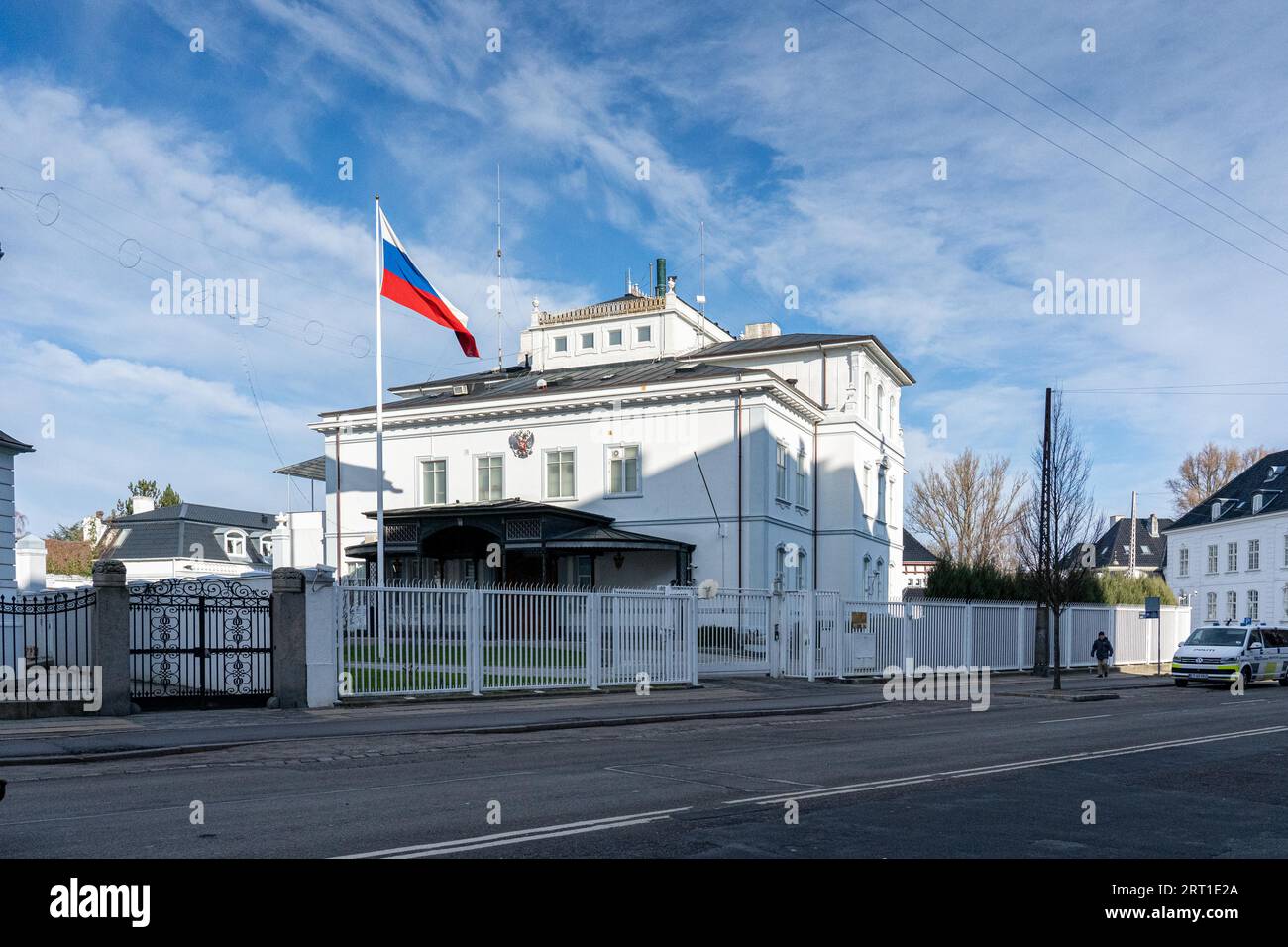 Copenhague, Danemark., 1 mars 2022 : vue extérieure de l'ambassade de Russie Banque D'Images