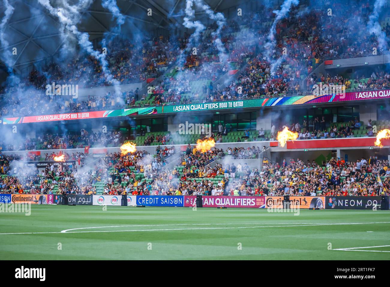 MELBOURNE, AUSTRALIE, 27 JANVIER : ambiance de foule au match de qualification pour la coupe du monde Australie vs Vietnam au Melbourne Rectangular Stadium le 27 janvier Banque D'Images