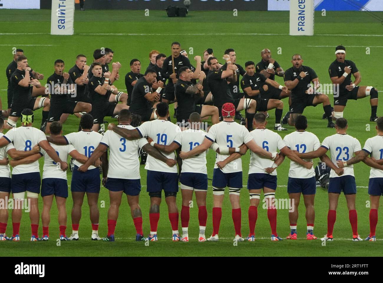 Présentation alignement haka lors de la coupe du monde 2023, poule